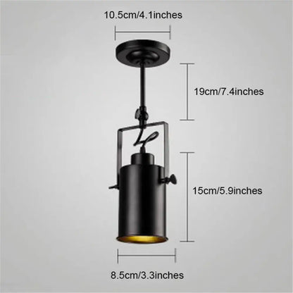 Industrial black and gold wrought iron spotlight with black wrought iron cylindrical shade for living room decorbites black wrought