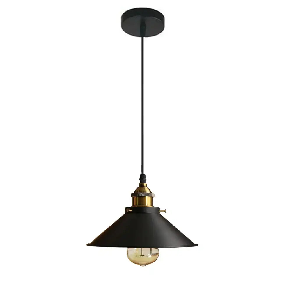 Black metal pendant light with brass accent and exposed bulb industrial decorbites iron pendant kitchen lighting