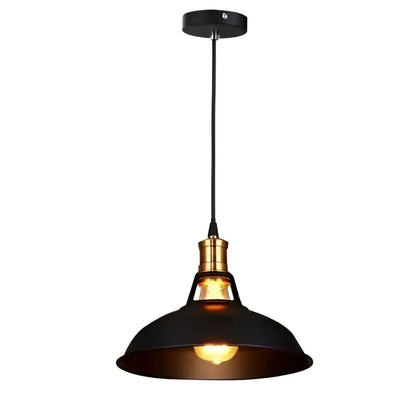 Black metal decorbites iron pendant light with brass accent and warm glow for industrial kitchen lighting decor