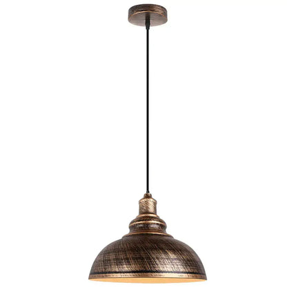 Industrial black and brass iron pendant light with distressed bronze finish and textured dome shade for kitchen lighting decorbites iron pendant