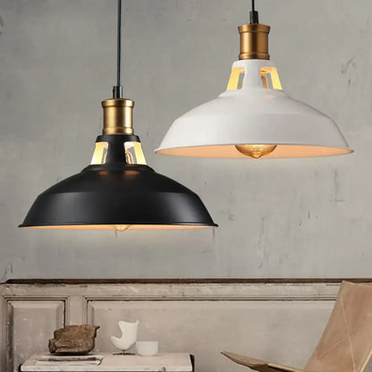 Industrial black and brass iron pendant light with black and white shades decorbites iron pendant for kitchen lighting
