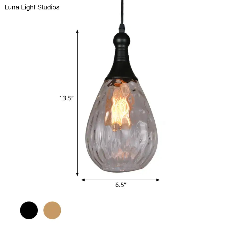 Teardrop ceiling light with frosted glass shade and industrial black brass fixture from decorbites daisy collection