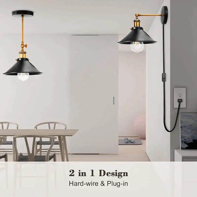 Industrial black and brass wall lamp and pendant with decorbites industrial black style for modern bedroom sconce decor