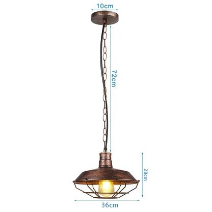 Industrial black and copper iron pendant lights with bronze metal cage and exposed bulb for dining room decorbites iron pendant