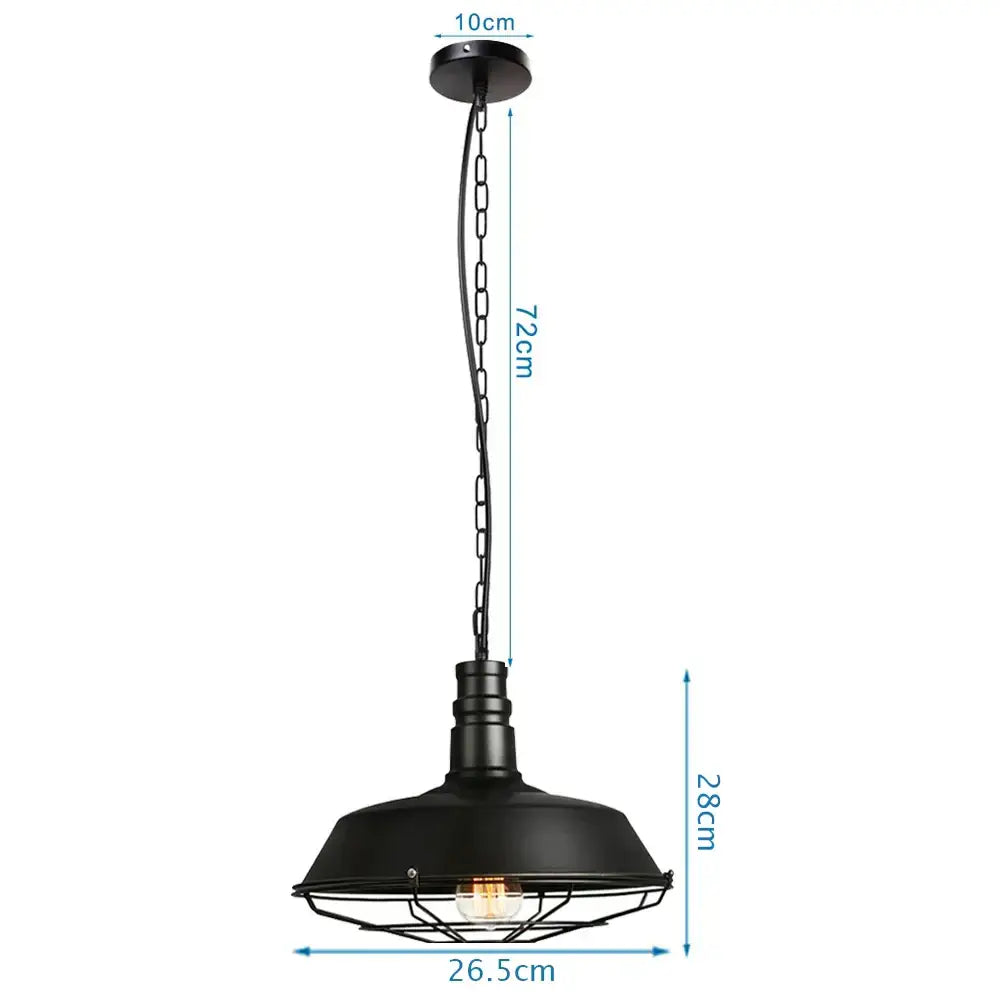 Industrial black and copper iron pendant lights with dome shade and wire cage for dining room decorbites iron pendant