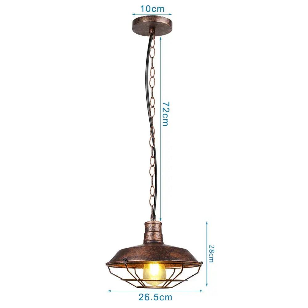 Industrial black and copper iron pendant lights with bronze-finished metal cage and exposed bulb for dining room decorbites iron pendant