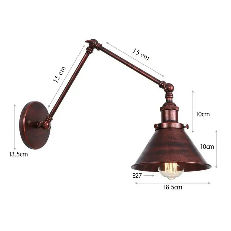 Industrial style wall sconce with dark bronze finish and articulated arm for decorbites black copper vintage decor