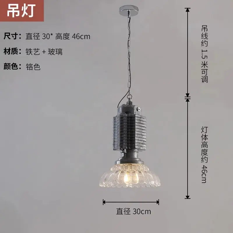Industrial black glass chrome pendant light with chrome finish and metal cage design for dining room decorbites glass chrome