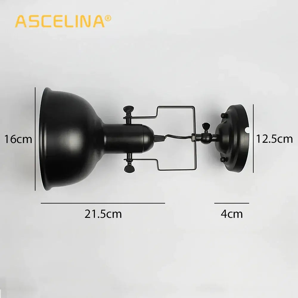 Industrial black and gold iron vintage wall lamp with black matte bell-shaped shade and adjustable arm for bedroom decorbites iron vintage