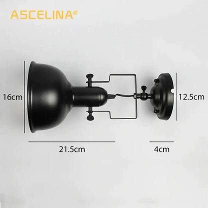 Industrial black and gold iron vintage wall lamp with black matte bell-shaped shade and adjustable arm for bedroom decorbites iron vintage