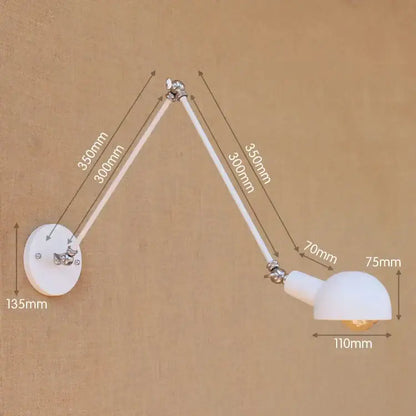 White adjustable wall sconce with chrome joints and frosted glass shade for bedroom reading light decorbites golden vintage