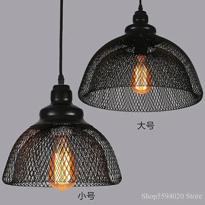 Industrial black mesh pendant light with exposed filament bulbs for dining room decorbites industrial birdcage chandelier