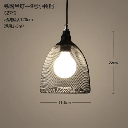 Black mesh pendant light with visible bulb inside decorbites industrial birdcage chandelier for dining room decor