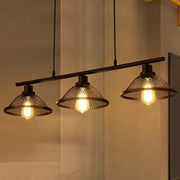 Decorbites industrial mesh pendant light with three black conical mesh shades and e26 e27 bulb base for living room or island