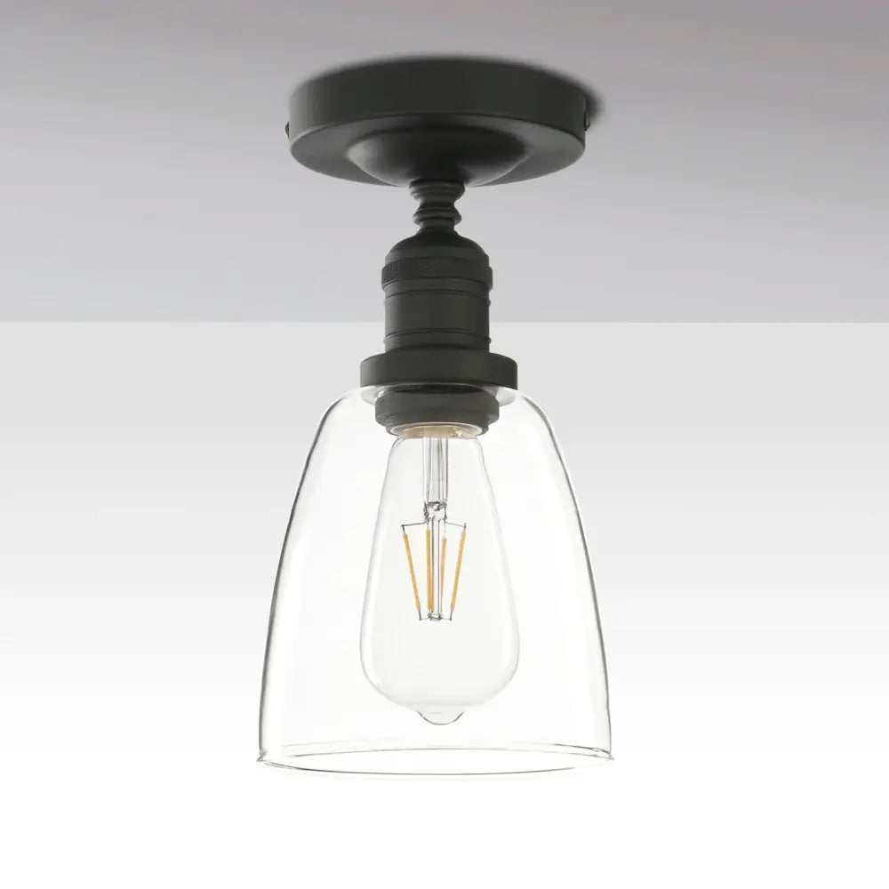 Industrial black metal loft bar pendant light with clear glass shade and exposed filament bulb for kitchen decorbites loft bar