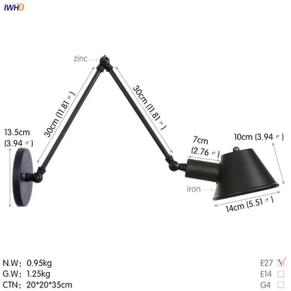 Black zinc and iron adjustable conical shade wall light decorbites black single swing arm bedroom sconce