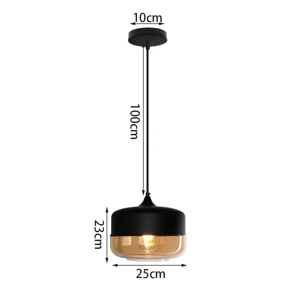 Industrial black and smoked glass shade pendant light with black and amber glass shade pendant light for kitchen decor