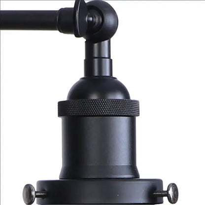 Industrial black vintage wall light with black matte metal fixture, knurled band, and adjustable arm by decorbites industrial