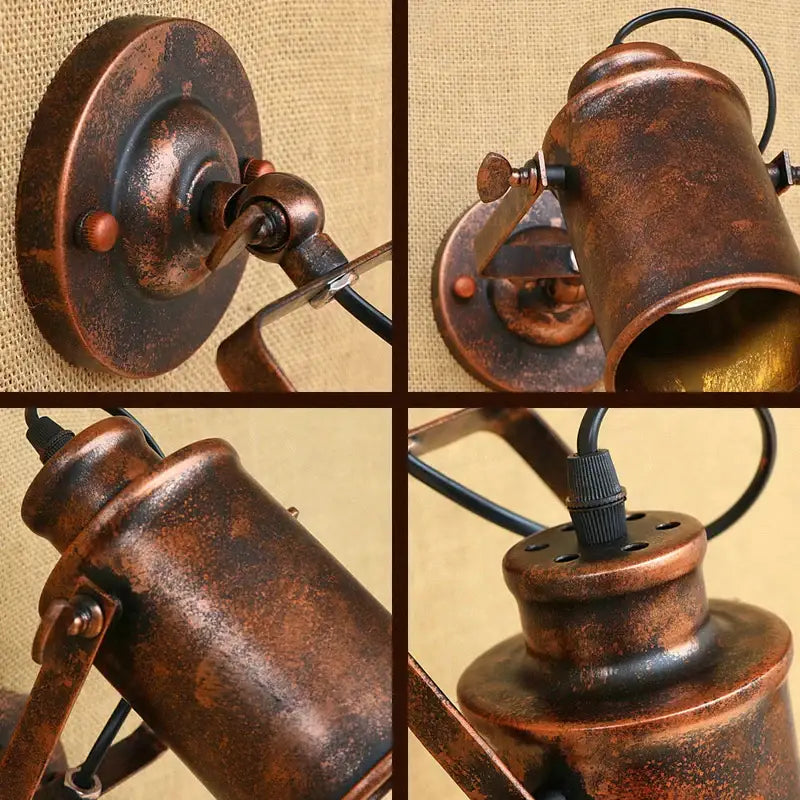 Copper-finished industrial vintage wall light with adjustable arm and rustic patina for kitchen decorbites industrial vintage decor