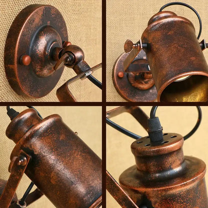 Copper-finished industrial vintage wall light with adjustable arm and rustic patina for kitchen decorbites industrial vintage decor