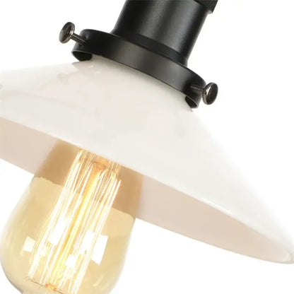 White ceramic pendant wall light with black metal fixture and exposed edison bulb decorbites industrial led sconce