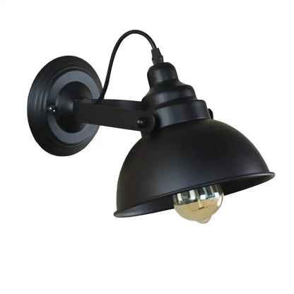 Industrial black wrought iron wall sconce with matte finish and vintage Edison bulb for bedroom decorbites industrial black wall lamp