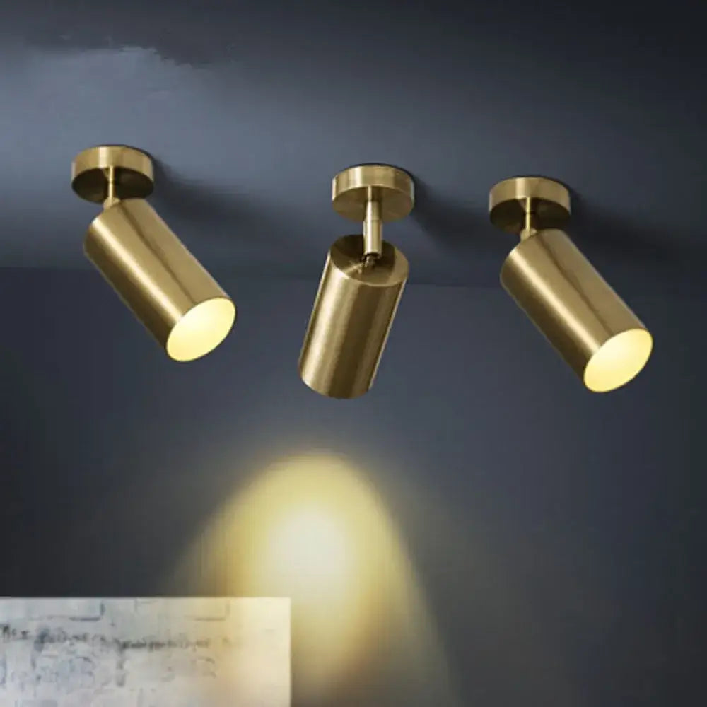 Industrial brushed brass 3 light ceiling light with adjustable spotlights for living room decorbites industrial ceiling lights