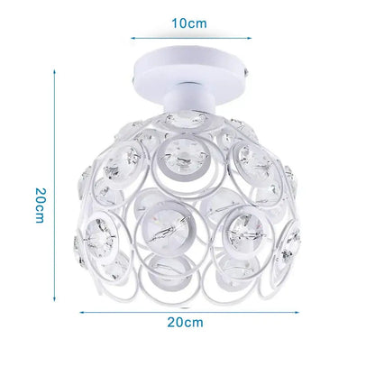 White crystal chandelier with spherical design and clear glass crystals for decorbites industrial e27 ceiling lamp