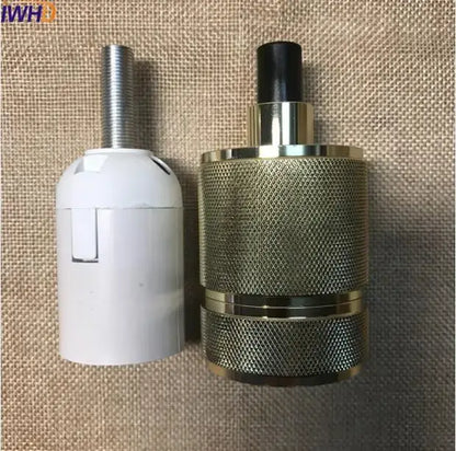 White and gold metallic industrial e27 socket lamp holder with threaded stems for kitchen light decorbites lamp holder use