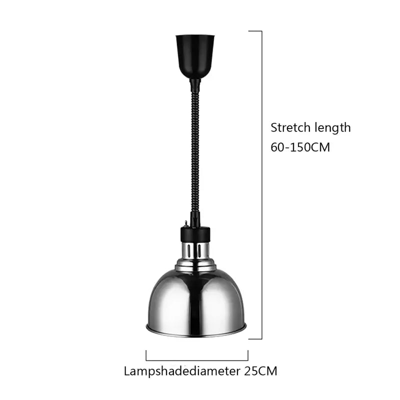 Stainless steel dome heat lamp with black flexible gooseneck arm for decorbites industrial electric heat use
