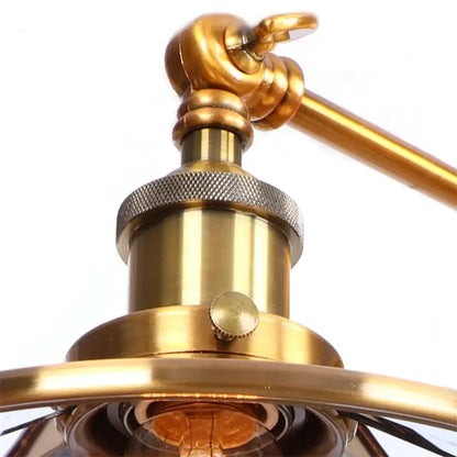 Industrial led wall lights with brass finish gold vintage double arm sconce featuring textured silver collar and edison bulb