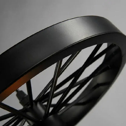 Black matte industrial iron wheel chandelier pendant light with sleek modern design for decorbites industrial iron decor