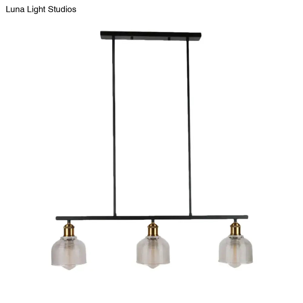 Decorbites industrial black metal pendant lamp with red yellow blue glass bowls and brass accents for island lighting