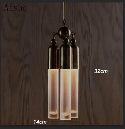 Aisha brand industrial retro pendant lamp with three frosted glass tubes and dark bronze metal fixtures for living room decorbites industrial retro