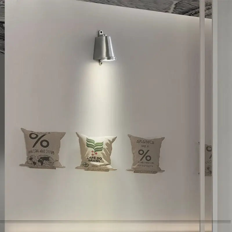 Silver bell-shaped wall lamp with sleek modern design decorbites industrial retro spotlight for courtyard accent lighting