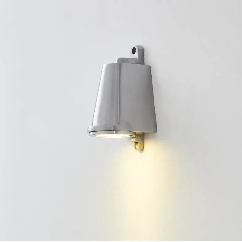 Modern gray metal wall lamp with sleek angular design and warm light decorbites industrial retro spotlight for courtyard accent