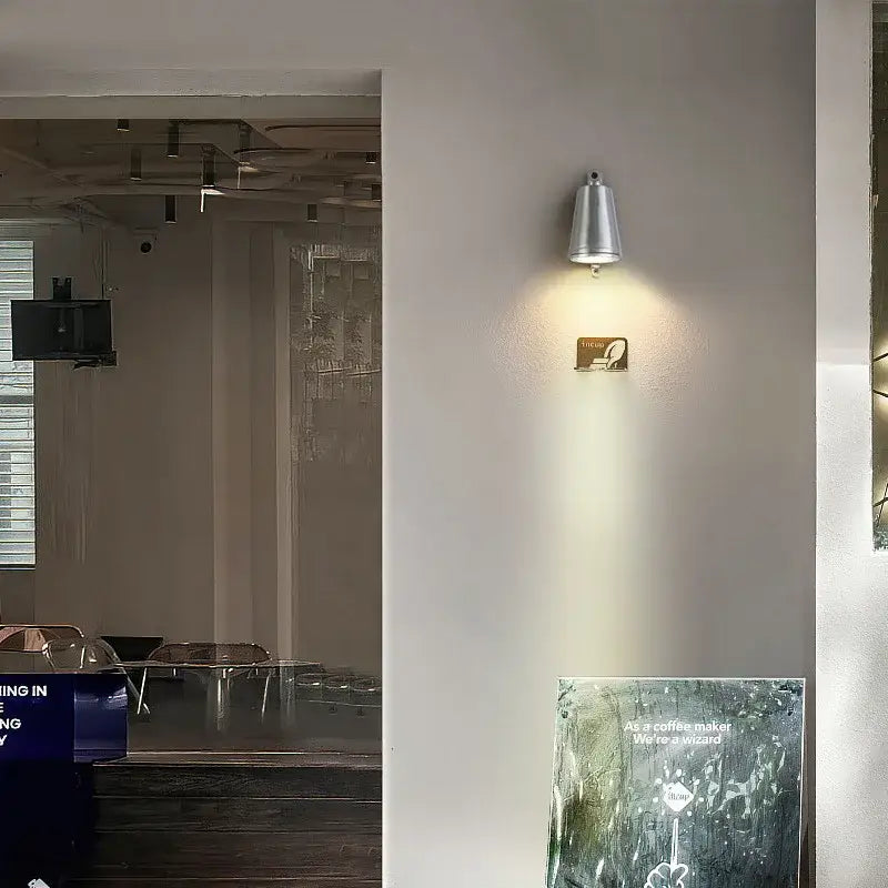 Silver conical wall lamp with sleek modern design for decorbites industrial retro spotlight courtyard accent lighting