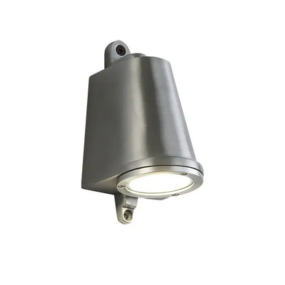 Modern brushed stainless steel wall lamp with cylindrical tapered design and circular led light decorbites industrial retro spotlight