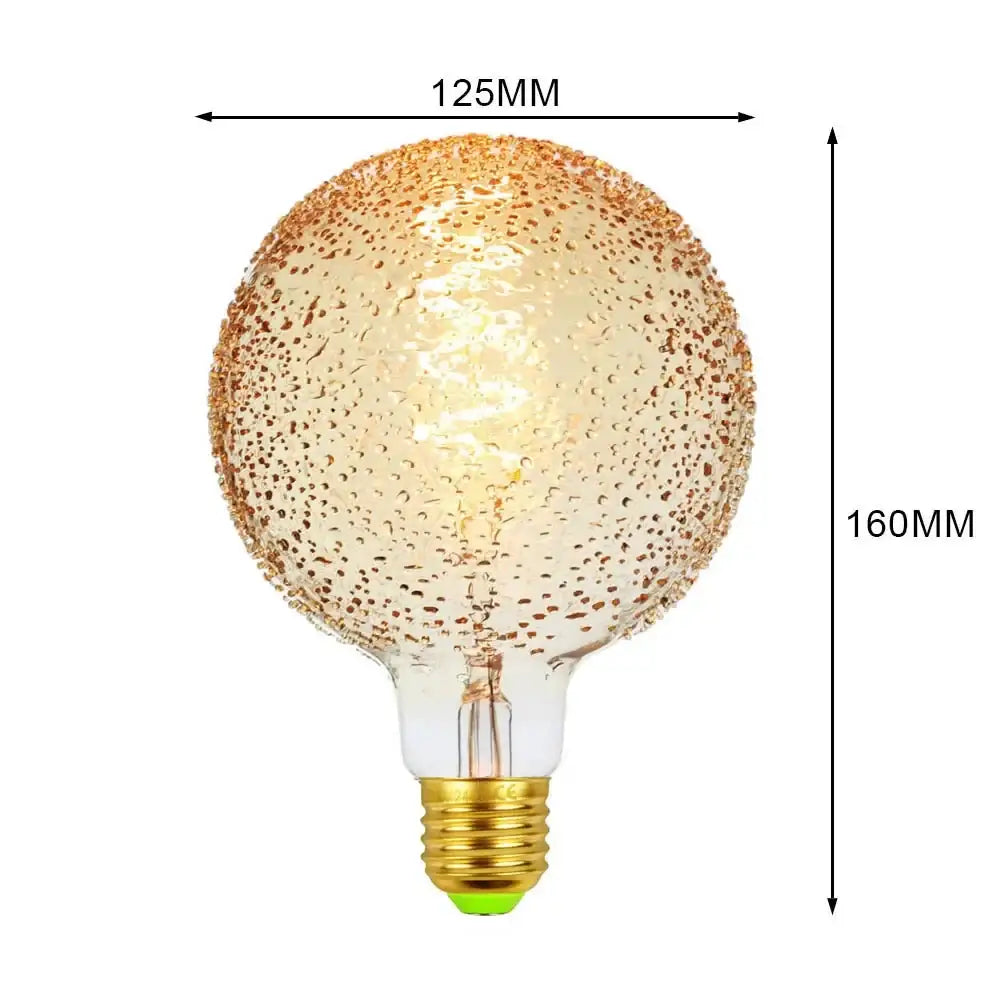 Industrial retro vintage led edison bulb with warm amber light and textured gold speckled glass for living room decorbites industrial retro