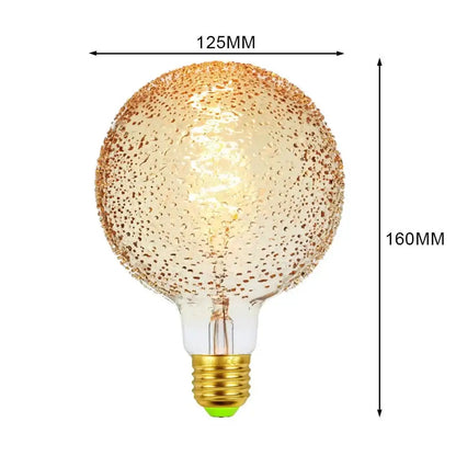 Industrial retro vintage led edison bulb with warm amber light and textured gold speckled glass for living room decorbites industrial retro