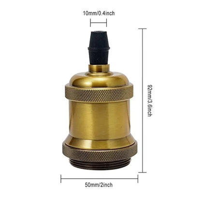 Vintage-style brass lamp holder with black textured cap for decorbites industrial e27 screw kitchen lighting pack