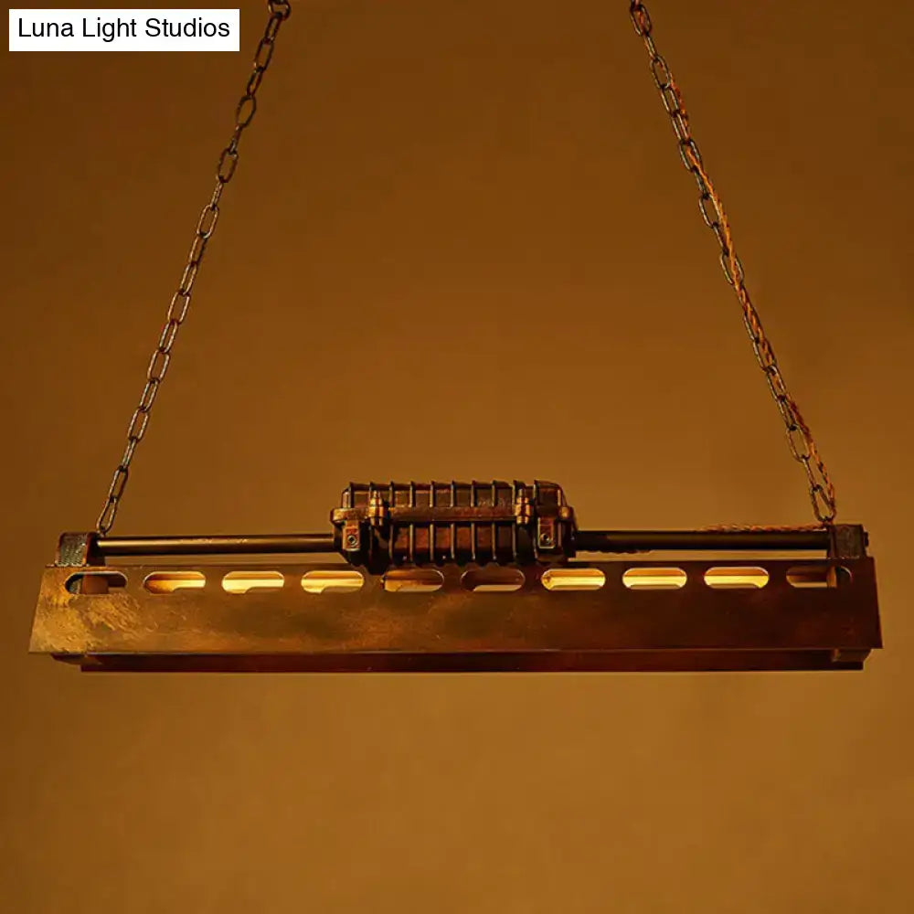 DecorBites metal shade light fixture with industrial brass pendant and warm amber glow for restaurant decor