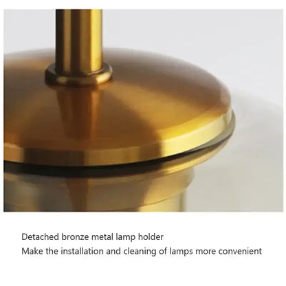 Detached bronze metal lamp holder with polished golden finish and smooth edges for decorbites industrial glass pendant light