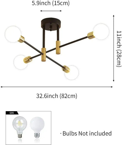 Industrial sputnik chandelier black and gold with six frosted glass globes for modern kitchen decorbites industrial sputnik