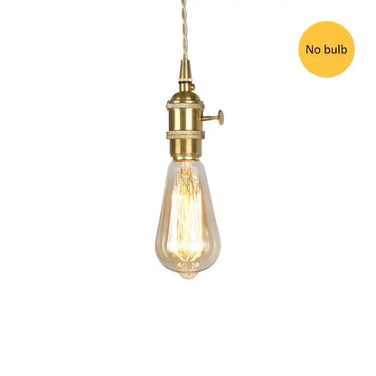 Vintage-style decorbites industrial vintage pendant light with brass finish, clear glass bulb, and twisted cord suspension