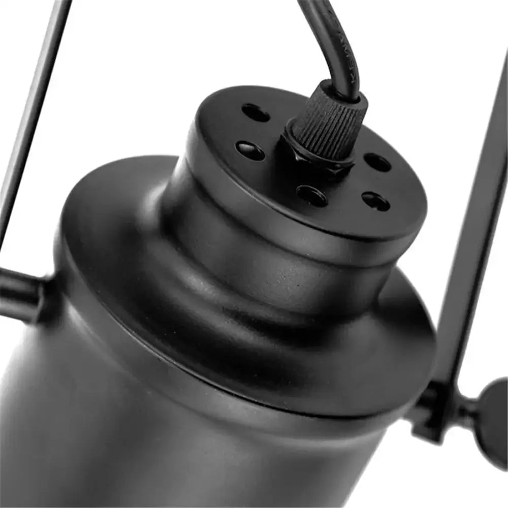 Black matte finish metal pendant lamp with cylindrical body and circular top for decorbites industrial vintage ceiling lights
