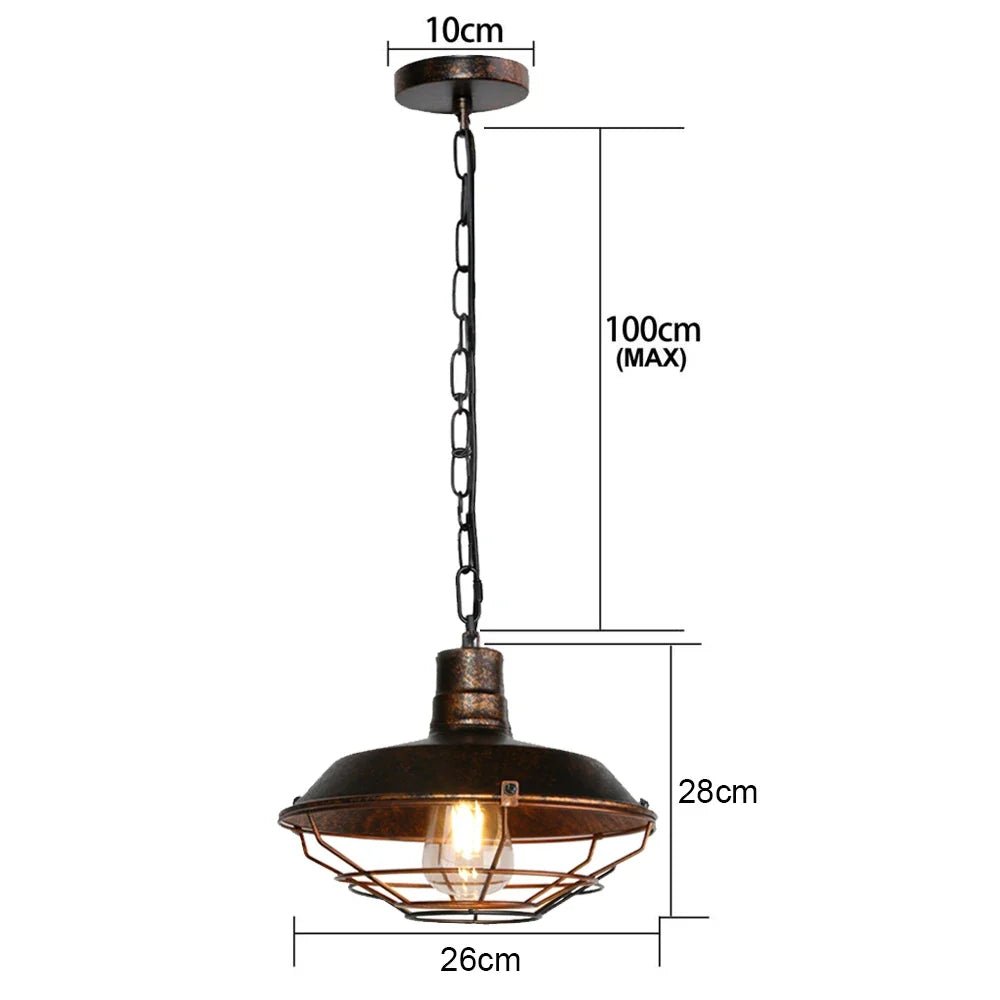 Industrial Vintage Black Iron Pendant Light - Decorbites