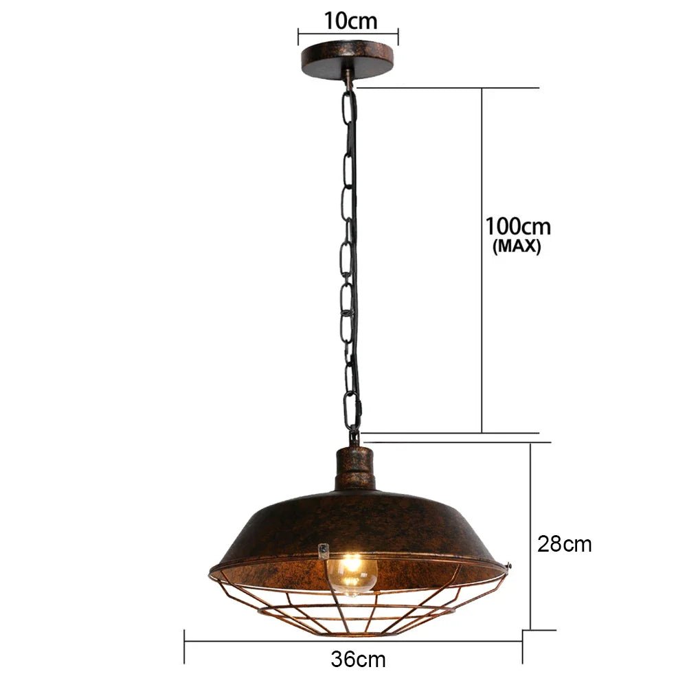 Industrial Vintage Black Iron Pendant Light - Decorbites