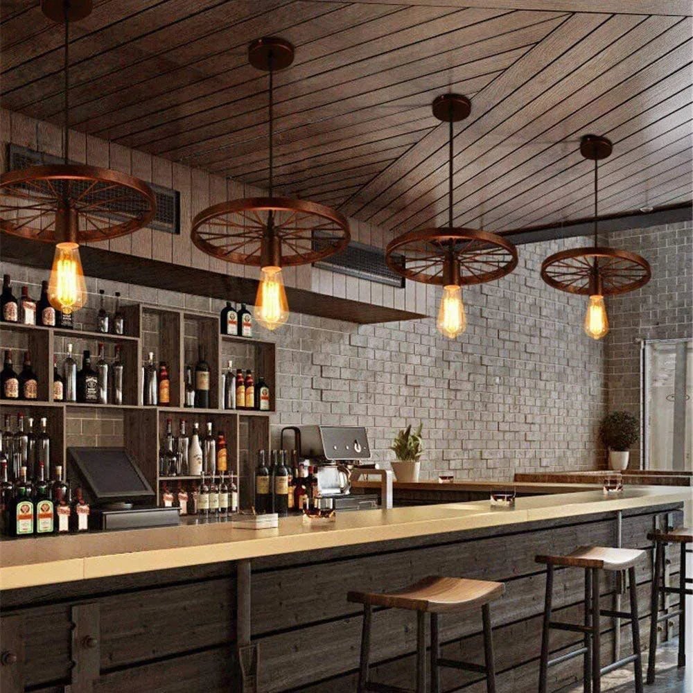 Industrial Vintage Black Iron Pendant Light - Decorbites