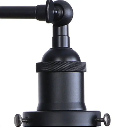 Industrial vintage black led wall lamp with matte metal finish textured knurled ring and adjustable arm decorbites black led